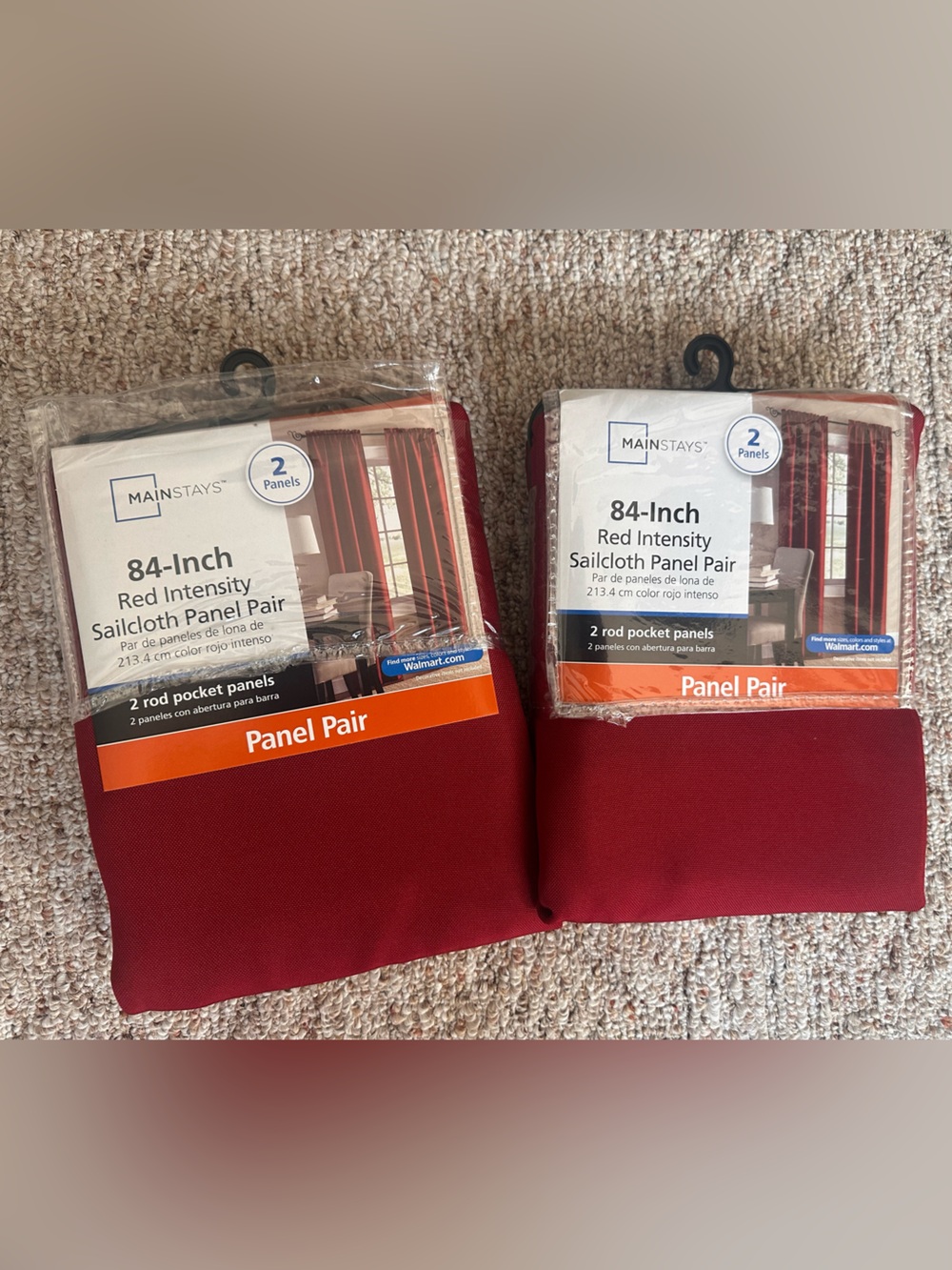 Mainstays Red Sailcloth Panel Pair